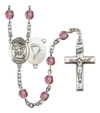 R6000-8076S7 St. Michael / Paratrooper Rosary, Available in 12 Colors