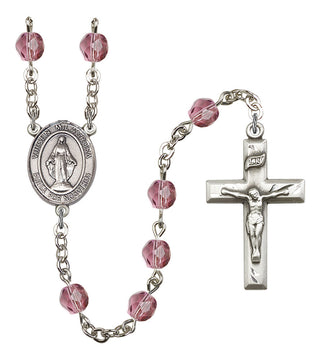 R6000-8078SP Virgen Milagrosa Rosary, Available in 12 Colors