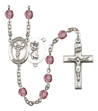 R6000-8140 St. Christopher/Cheerleading Rosary, Available in 12 Colors