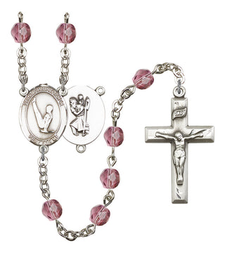 R6000-8142 St. Christopher/Gymnastics Rosary, Available in 12 Colors