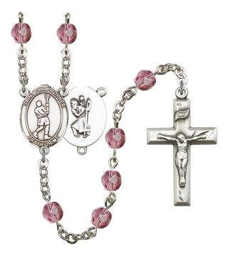 R6000-8144 St. Christopher/Lacrosse Rosary, Available in 12 Colors