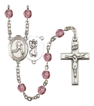 R6000-8149 St. Christopher/Track & Field Rosary, Available in 12 Colors