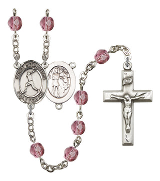 R6000-8160 St. Sebastian/Baseball Rosary, Available in 12 Colors