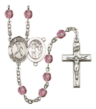 R6000-8161 St. Sebastian/Football Rosary, Available in 12 Colors