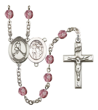 R6000-8165 St. Sebastian/Ice Hockey Rosary, Available in 12 Colors