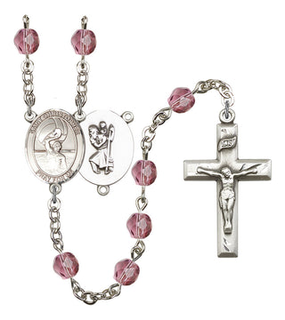 R6000-8198 St. Christopher/Water Polo-Men Rosary, Available in 12 Colors