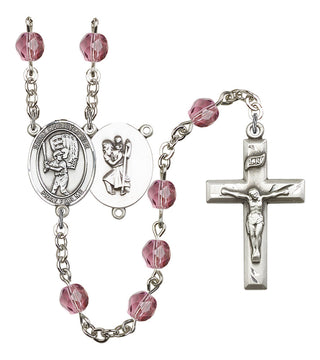 R6000-8500 St. Christopher/Baseball Rosary, Available in 12 Colors