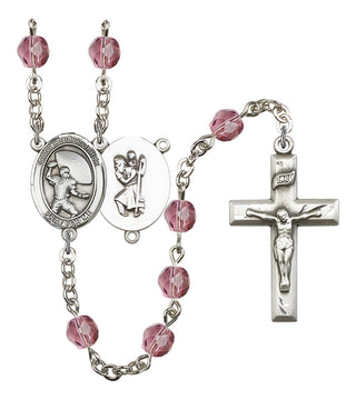 R6000-8501 St. Christopher / Football Rosary, Available in 12 Colors