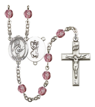 R6000-8505 St. Christopher/Tennis Rosary, Available in 12 Colors