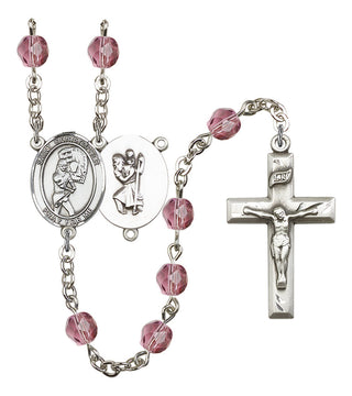 R6000-8507 St. Christopher/Softball Rosary, Available in 12 Colors