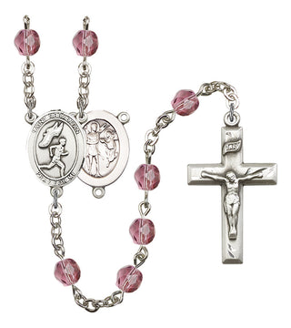 R6000-8609 St. Sebastian / Track & Field Rosary, Available in 12 Colors