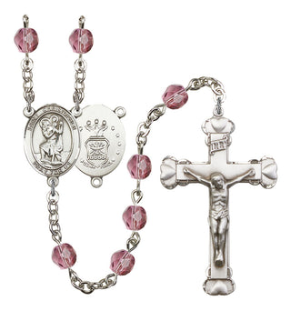 R6001-8022S1 St. Christopher / Air Force Rosary, Available in 12 Colors