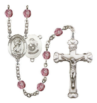 R6001-8022S4 St. Christopher / Marines Rosary, Available in 12 Colors