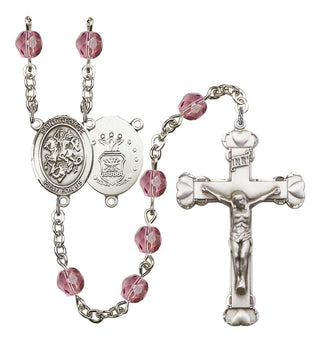 R6001-8040S1 St. George / Air Force Rosary, Available in 12 Colors