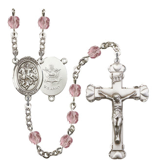 R6001-8040S2 St. George / Army Rosary, Available in 12 Colors