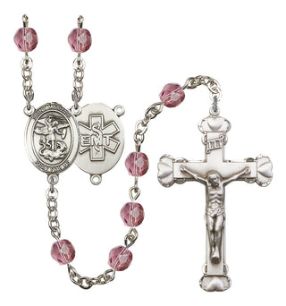 R6001-8076S10 St. Michael / EMT Rosary, Available in 12 Colors