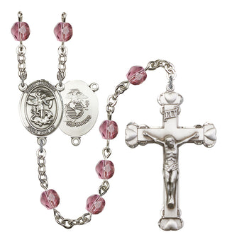 R6001-8076S4 St. Michael / Marines Rosary, Available in 12 Colors