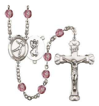 R6001-8139 St. Christopher/Figure Skating Rosary, Available in 12 Colors