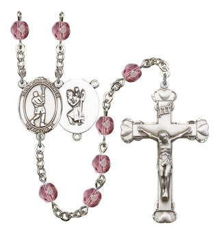 R6001-8144 St. Christopher/Lacrosse Rosary, Available in 12 Colors