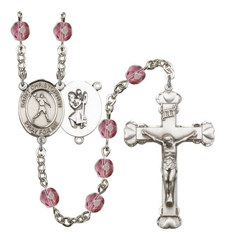 R6001-8151 St. Christopher/Football Rosary, Available in 12 Colors