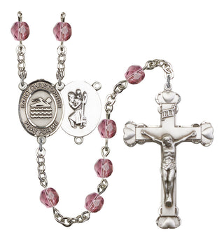 R6001-8157 St. Christopher/Swimming Rosary, Available in 12 Colors