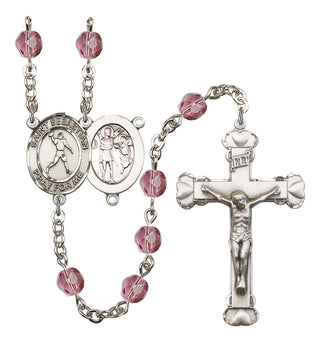 R6001-8161 St. Sebastian/Football Rosary, Available in 12 Colors