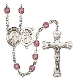 R6001-8163 St. Sebastian/Basketball Rosary, Available in 12 Colors