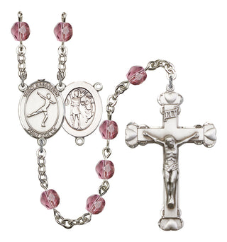 R6001-8177 St. Sebastian/Figure Skating Rosary, Available in 12 Colors