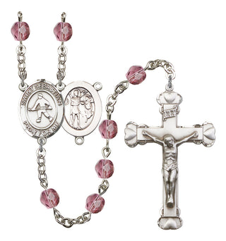 R6001-8178 St. Sebastian/Field Hockey Rosary, Available in 12 Colors