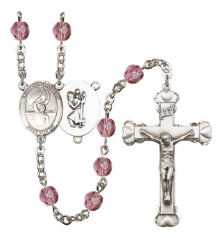 R6001-8198 St. Christopher/Water Polo-Men Rosary, Available in 12 Colors