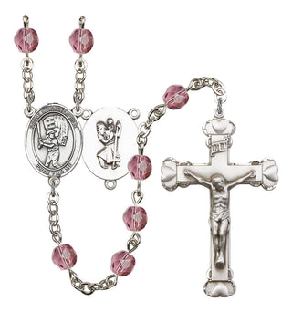 R6001-8500 St. Christopher/Baseball Rosary, Available in 12 Colors