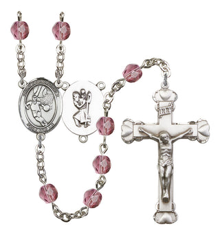 R6001-8502 St. Christopher/Basketball Rosary, Available in 12 Colors