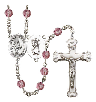 R6001-8505 St. Christopher/Tennis Rosary, Available in 12 Colors