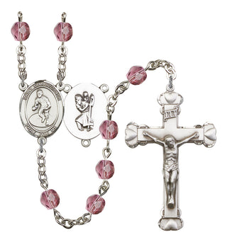 R6001-8508 St. Christopher/Wrestling Rosary, Available in 12 Colors