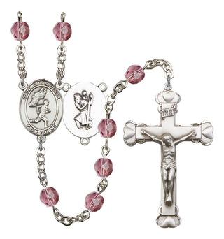 R6001-8509 St. Christopher/Track&Field Rosary, Available in 12 Colors