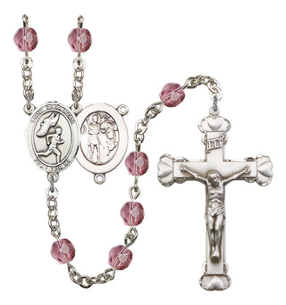 R6001-8609 St. Sebastian / Track & Field Rosary, Available in 12 Colors