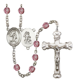 R6001-8709 Guardian Angel/Track&Field-Men Rosary, Available in 12 Colors