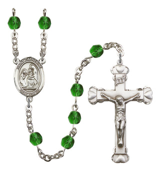 6mm Emerald Fire Polished Rosary-R6001EMS-8014