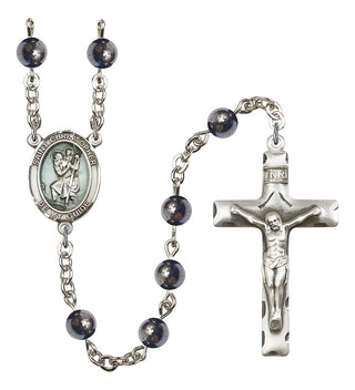 8022E-Mens St. Christopher Rosary, Available in 7 Colors