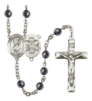 8022S1-Mens St. Christopher / EMT Rosary, Available in 7 Colors