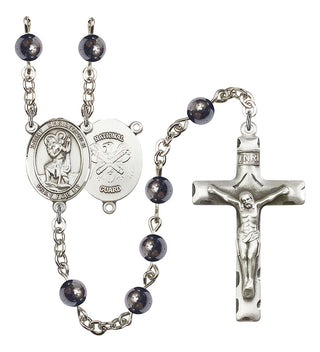 8022S5-Mens St. Christopher / Nat'l Guard Rosary, Available in 7 Colors