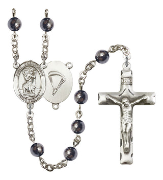 8022S7-Mens St. Christopher / Paratrooper Rosary, Available in 7 Colors