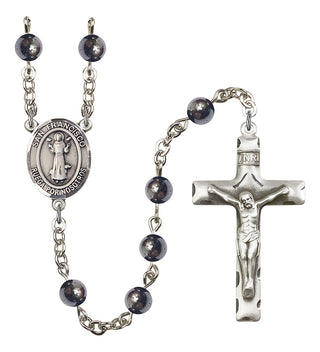 8036SP-Mens San Francis Rosary, Available in 7 Colors