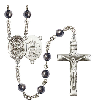 8040S1-Mens St. George / Air Force Rosary, Available in 7 Colors