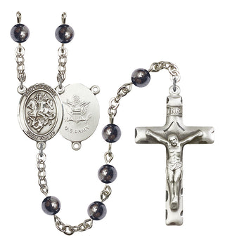 8040S2-Mens St. George / Army Rosary, Available in 7 Colors