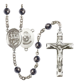 8040S4-Mens St. George / Marines Rosary, Available in 7 Colors