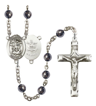 8076S2-Mens St. Michael / Army Rosary, Available in 7 Colors