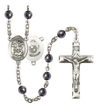 8076S4-Mens St. Michael / Marines Rosary, Available in 7 Colors