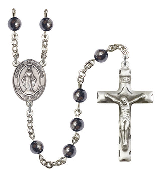 8078SP-Mens Virgen Milagrosa Rosary, Available in 7 Colors