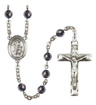 8118-Mens GUARDIAN ANGEL W/CHILD Rosary, Available in 7 Colors